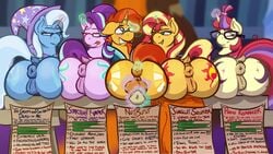 16:9 1boy 4girls 4k absurdres anal anus ass ass_to_ass english_text equestria_girls equid equine female feral friendship_is_magic genitals group hasbro highres horn magic magicjob male mammal moondancer_(mlp) my_little_pony penis poneboning pussy starlight_glimmer straight sunburst_(mlp) sunset_shimmer text trixie_(mlp) unicorn widescreen