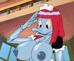 anthro breasts disney duck_bill ducktales edit female lordstevie nipples robot robotica tagme