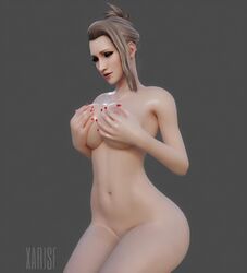 3d big_breasts blonde_hair blue_eyes breasts dominatrix female female_only final_fantasy final_fantasy_vii naked navel nude nude_female scarlet_(ffvii) thick_thighs video_games xarisf xarisf_(artist)