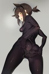 ass_grab bodystocking bodysuit cameltoe full_bodystocking hatsuzuki_(kantai_collection) kantai_collection presenting pussy see_through tagme yang-do