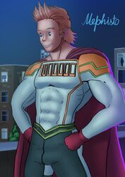 bara costume gay lemillion male_only mephisto mephisto(artist) mirio_togata muscular muscular_male my_hero_academia suit yaoi