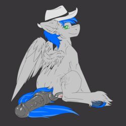 1:1 2019 animal_genitalia animal_penis big_penis black_background blue_mane blue_tail clothing cutie_mark equid equine equine_penis erection fan_character feathered_wings feathers feral fetlocks fkk flared_penis fur genitals green_eyes hasbro hat headgear headwear hi_res hooves inner_ear_fluff male mammal mane medial_ring my_little_pony pegasus penis penis_backwards quadruped rear_view record_melodie_(oc) side_mouth simple_background sitting smile solo tuft underhoof watermark white_body white_feathers white_fur white_wings wings