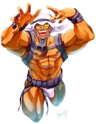 1boy arab_male bara beaugilliam biceps bodybuilder buff bulge daddy dilf facial_hair male male_only manly muscles muscular_male nipples rashid solo street_fighter street_fighter_v thick thick_thighs thong uncle underwear white_underwear