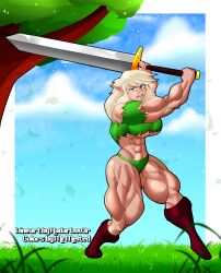 1girls abs biceps big_breasts boots breasts clothing color colored_sketch female female_only gritted_teeth jackie_lynn_thomas looking_at_viewer mrmelted muscular muscular_female radarlov3r_(artist) ready_to_fight solo star_vs_the_forces_of_evil sword thick_thighs thunder_thighs weapon wide_hips