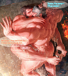 2boys after_orgasm anal anal_penetration anal_sex ass beard biceps cum cum_in_ass cum_inside excessive_cum gay hercules_(marvel) inviting_to_sex kissing male male/male male_only marvel marvel_comics muscular nude passionate_kiss rokudenashi sideburns thick_thighs underwear_around_one_leg wolverine_(x-men) x-men yaoi