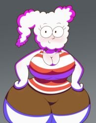 3barts big_breasts breasts cloud cloudy_jay hand_on_hip large_breasts regular_show smile smiling thick_thighs white_body wide_hips