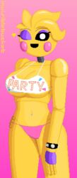 animatronic anthro avian beakless bird breasts female five_nights_at_freddy's five_nights_at_freddy's_2 invisiblebucket pink_panties pixel_art solo thick_thighs toy_chica_(eroticphobia) toy_chica_(fnaf)