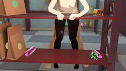 1boy 1girls 3d animated areola bent_over bouncing_breasts dark-skinned_male female forced from_behind gif human interracial lowres lucislab male nipples no_shoes rape ruby_rose rwby small_breasts standing standing_sex