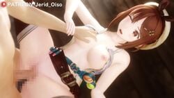 1boy 1girls 3d anal anal_penetration anal_sex animated anus ass atelier_(series) atelier_ryza big_breasts big_penis breasts brown_eyes brown_hair censored clothing cum cum_inside erection female jerid_oiso large_breasts male moaning mosaic_censoring pale-skinned_female pale-skinned_male pale_skin penetration penis pussy reisalin_stout sex short_hair shorter_than_30_seconds skirt sound straight vaginal_penetration video