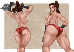 1girls 2d big_breasts brigitte female female_focus female_only highres nipples overwatch patreon patreon_reward short_hair tagme thelorope