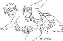 2008 2boys anal_fisting clothed_on_nude cum edi_shota erection fisting human hyuuga_neji male male_only male_urethral_insertion monochrome multiple_males naruto nude penis testicles urethral urethral_fingering urethral_insertion uzumaki_naruto yaoi