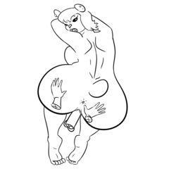 1:1 5_toes anthro anus ass balls breasts curvy_figure duo ear_piercing faceless_character faceless_male feet female female_penetrated fur genitals hair hi_res humanoid humanoid_feet looking_at_viewer male male/female male_penetrating male_penetrating_female mammal monochrome nintendo nude open_mouth pancham penetration penis piercing pink_cat_enthusiast pokémon_(species) pokemon pussy sex simple_background toes ursid vaginal_penetration video_games wide_hips