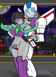 alien alien_girl big_breasts blue_eyes breast_grab breasts curvy curvy_body curvy_female curvy_figure curvy_hips grabbing_breasts grabbing_from_behind grey_body grey_skin grinding jetfire machine mechanical penis precum purple_eyes pussy pussyjob robot robot_girl skyfire_(transformers) slipstream thick_legs thick_thighs thigh_job transformers vagina wings