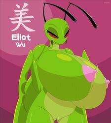 1girls animated antennae anthro anthrofied arthropod bedroom_eyes belly belly_button blinking bouncing_breasts breasts breasts_bigger_than_head cleavage eliot_(heroic_ones) english_text evov1 eyebrows eyelashes eyeshadow female female_only full_of_nectar gigantic_breasts green_skin half-closed_eyes hips humanoid insects jiggle lactating lactation looking_at_viewer mandibles mantis mantis_girl naked navel nipples non-mammal_breasts nude nude_female nudity original_character pussy red_eyes red_sclera seductive seductive_eyes seductive_look seductive_smile simple_background smile smiling smiling_at_viewer solo solo_female standing text thick thick_thighs thighs unusual_lactation voluptuous wide_hips yellow_skin