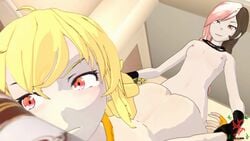 2futas 3d anal angry animated ass ass_up bed bent_over blonde_hair brown_hair crying defeated_heroine dickgirl dickgirl_penetrating fingerless_gloves futa_on_futa futanari gloves handwear heterochromia human implied_penetration long_hair multicolored_hair necklace neckwear neo_(rwby) no_sound nude pale_skin penis pink_hair rape red_eyes rwby scarf sfmslayer smug source_filmmaker tagme tears video yang_xiao_long