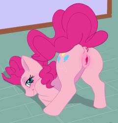 bedroom_eyes earth_pony equid equine female feral freyacat friendship_is_magic genitals hasbro horse mammal my_little_pony narrowed_eyes pink_hair pinkie_pie_(mlp) pony presenting presenting_pussy pussy seductive solo