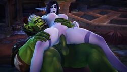 1boy 1girls 3d animated blue_skin bombowykurczak elf elf_female female girl_on_top green_skin hand_on_stomach male male/female nail_polish night_elf no_sound orc orc_male pointy_ears purple_nails reverse_cowgirl_position shaurin_truestrike size_difference straight tagme thegworks vaginal_penetration video world_of_warcraft