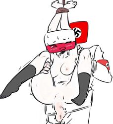 bondage censored countryhumans countryhumans_girl flawsy nazi_germany_(countryhumans) poland poland_(countryhumans) rape stockings