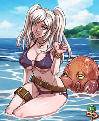 7th-heaven bikini breasts cleavage daruak dovoros fire_emblem fire_emblem_awakening fire_emblem_heroes ocean octopus robin_(female)_(summer)_(fire_emblem) robin_(fire_emblem) robin_(fire_emblem)_(female) swimsuit tagme water