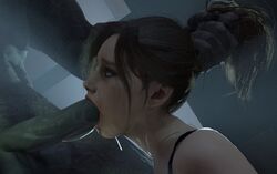 1girls 1monster 3d 3d_(artwork) :>= angry_dragon big_penis biohazard blowjob blowjob_face blue_eyes brown_hair capcom claire_redfield claire_redfield_(jordan_mcewen) cum cum_drip cum_in_mouth cum_inside cum_on_face dark_room deepthroat eye_contact eyeshadow face_fucking fellatio female forced_blowjob fugtrup hair hair_grab hidden huge_cock irrumatio light_skin mascara monster mr_x oral pale_skin ponytail pulling_hair resident_evil resident_evil_2 resident_evil_2_remake runny_makeup saliva saliva_drip saliva_on_penis saliva_string slim sloppy sloppy_blowjob tyrant umbrella_rpd