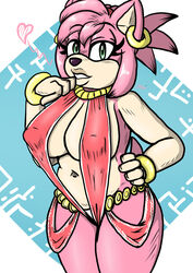 2021 absurd_res amy_rose anthro belt big_breasts bracelet breasts curvy_figure digital_drawing digital_media ear_piercing ear_ring eulipotyphlan female fur hair hedgehog hi_res humanoid jewelry lips mammal mobian_hedgehog necklace piercing pink_body pink_fur ponytail sega skimpy_dress slightly_chubby solo sonic_(series) sonic_the_hedgehog_(series) thick_thighs video_games xxtheoneguyxx