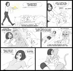 2girls animal anthro artist_self-insert biting cat_girl catgirl comic dialogue dream dreaming english english_text female female_focus female_only flick flick-the-thief glasses human human_on_anthro humor interspecies kissing meme multiple_girls nicole_watterson pig russian_text self_insert speech speech_bubble text text_bubble the_amazing_world_of_gumball therapist translated undressing undressing_another waitress warhammer_(franchise) warhammer_40k what white_background yuri