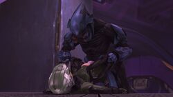 1boy 1girls 3d alien alien_penis armor bodysuit female female_human female_spartan_(halo) femsub genderswap_(mtf) halo_(series) hand_on_leg helmet huge_cock human interspecies kalartso leg_grab male male_sangheili_(halo) maledom master_chief medium_breasts missionary_position on_back purple_penis rule_63 sangheili sex smaller_female spartan_(halo) spartan_ii_(halo) straight submissive_female vaginal_sex