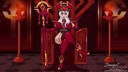 1girls 4k animated big_breasts blizzard_entertainment crossed_legs heroes_of_the_storm high_heels no_sound sally_whitemane shoulder_armor sitting sunspot_animations tagme thighhighs throne video warcraft world_of_warcraft