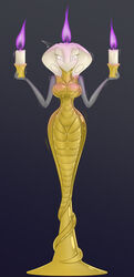 apode candle cobra draconcopode female fire hi_res inanimate_transformation legless mika naga purple_flame reptile scalie serpentine snake solo transformation wax wax_girl xyotic