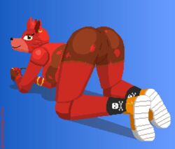 animatronic anthro ass breasts female female_focus female_only five_nights_at_freddy's fox foxy_(fnaf) genderswap genderswap_(mtf) invisiblebucket pixel_art presenting rule_63 seductive