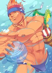 1boy abs bara beaugilliam biceps big_brother blitzball bodybuilder buff bulge daddy dilf facial_hair final_fantasy final_fantasy_x jock male male_only manly muscles muscular_male nipples pecs solo speedo swimwear thick thick_thighs uncle underwear wakka