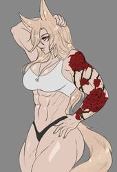 abs elyunae large_breasts monster_girl muscular_female tattoo thick_thighs