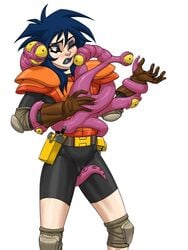 1girls clothing extreme_ghostbusters female female_focus female_only flick ghostbusters green_eyes grinding imminent_rape imminent_sex kylie_griffin long_hair pink_tentacles rape spread_legs tentacle