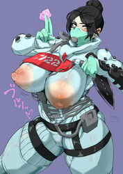 1girls 2d absurd_res apex_legends areolae ass breasts condom dragra erect_nipples erect_nipples_under_clothes exposed_breasts female hi_res huge_areolae huge_ass huge_breasts large_breasts latex latex_bodysuit latex_suit looking_at_viewer nipples see-through skin_tight thick_thighs thighs tight_clothes wraith_(apex_legends) wraith_quarantine_722