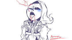 ahe_gao blush cum cum_in_mouth cum_on_face grim_reaper open_mouth penis reaper_sans reapertale sans sketch tongue_out uncensored undertale undertale_au undertale_fanfiction