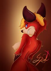 absurd_res anthro canid canine female fox hi_res lobofeo mammal nude pinup_pose red_fox solo