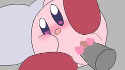 animated anonymous_male anthro bed blue_eyes blush blushing censored color colored cute cute_face feet feet_up female female_penetrated grey_background grey_penis human human_male human_penetrating interspecies kirby kirby_(series) loop looping_animation love lying male/female male_penetrating male_penetrating_female nintendo no_sound penis pillow pink_body pink_skin poi_(artist) pussy pussy_juice red_feet sex smile sweat sweating twitter_link vagina vaginal vaginal_penetration vaginal_sex video waddling_head