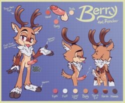 anthro antlers anus ass backsack balls berry_the_reindeer bodily_fluids border capreoline cervid chest_tuft cum cumshot ejaculation english_text erection fan_character fingers fur genital_fluids genitals half-closed_eyes hi_res hooved_fingers hooves horn inner_ear_fluff looking_at_viewer male male_only mammal model_sheet narrowed_eyes penis perineum pose reindeer ruff smile solo sonic_(series) sonic_the_hedgehog_(series) standing text tongue tongue_out tuft uhmsprs ultrahyper yellow_border