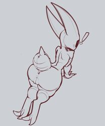 ! 3_toes anthro anus arthropod arthropod_abdomen arthropod_abdomen_genitalia arthropod_abdomen_pussy ass blush feet female genitals hollow_knight horn hornet_(hollow_knight) insects no_artist_signature nude pussy sketch solo stinger team_cherry tfzn toes video_games