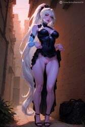 ai ai_generated animedrawing animegirl animemangagirl animestyle curvy dota dota2 dota2fanart dota2girls dota2hentai18 dota2heroes dota_2 dotadragonsblood drow_ranger female gamecharacter gamefanart looking_at_viewer nude painting pencil photoshop traxex white_hair