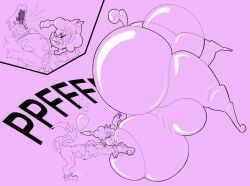 air_inflation ass belly belly_expansion big_belly big_butt bubble_butt butt_expansion cartoon_physics eternitythelabb0 expansion huge_belly huge_butt hyper hyper_belly hyper_butt inflation inflation_fetish puffkiss side_view toongirl toony toony_expression toony_eyes