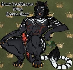 andromorph anthro anus arm_support big_clitoris bodily_fluids claws clitoral_knot clitoral_spines clitoris crouching felid final_fantasy final_fantasy_xiv fur genital_fluids genitals hi_res hrothgar intersex leaning leaning_backward leaning_on_elbow mammal markings multi_nipple nipple_piercing nipples pantherine piercing pussy solo spread_legs spreading square_enix striped_body striped_fur stripes tail tail_markings tail_tuft tiger tuft vaginal_fluids volodimeru_kaganovich warrior_of_light yonnixart