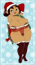 1girls alternate_version_available big_breasts christmas christmas_outfit disney disney_channel disney_xd huge_breasts looking_at_viewer mature mature_female milf mother sharon_mcgee terrible_the_drawfag the_ghost_and_molly_mcgee voluptuous voluptuous_female zeigram