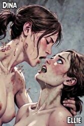 2girls ai_generated bad_end breasts cordyceps corrupted corruption dina_(the_last_of_us) ellie_(the_last_of_us) ellie_williams female forced_kiss forced_oral fungus habaneroart infected infection nude nude_female the_last_of_us the_last_of_us_2 worried_expression