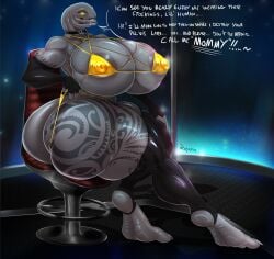 1girls alien alien_feet alien_girl ass big_ass big_breasts bikini breasts bubble_butt busty dat_ass dialogue fat_ass feet female_sangheili gold_bikini grey_skin grippers halo_(series) heels huge_ass huge_breasts large_ass large_breasts looking_at_viewer massive_ass massive_breasts mommy mrxrayfire muscular muscular_female nipple_bulge png sangheili sitting sitting_on_chair soles talking_to_viewer tattoo text thick_ass thick_thighs thunder_thighs toes wide_hips