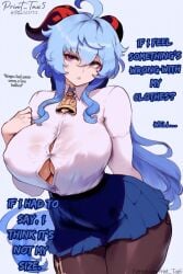 ai_assisted ai_generated big_breasts big_butt ganyu_(genshin_impact) genshin_impact office_lady patreon_username print_tax5 twitter_username