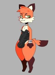 anthro atlyss character cum_through_clothes femboy feminine_male fox fur large_penis large_thighs leotard male male_focus male_only penis_under_clothes side_eye tagme xexeezy