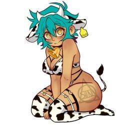 cow_bikini cow_ears cow_socks cow_tail fake_animal_ears fake_tail pastry_chan secret_succubus striped_socks tagme