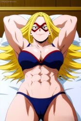 ai_generated backboob bare_legs big_ass big_butt blonde_hair blue_eyes boku_no_hero_academia cathleen_bate fat_ass gigantic_ass gigantic_breasts huge_breasts huge_thighs light-skinned_female light_skin long_hair looking_back massive_ass massive_breasts muscular muscular_female my_hero_academia shounen_jump smiling solo_female spiky_hair star_and_stripe_(my_hero_academia) sweat sweatdrop thick_thighs thighs very_long_hair voluptuous voluptuous_female