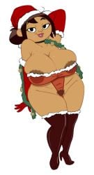 1girls alternate_version_available big_breasts christmas christmas_outfit disney disney_channel disney_xd huge_breasts looking_at_viewer mature mature_female milf mother sharon_mcgee terrible_the_drawfag the_ghost_and_molly_mcgee voluptuous voluptuous_female zeigram